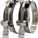 3.25" T Bolt Hose Clamp Stainless Steel - Working Range 89mm - 97mm for 3.25" I.D. Hose with 3mm - 6mm Wall Thickness, Roadformer T-bolt Clamp Featured to Provide Reliable Sealing Force, 2 Pack