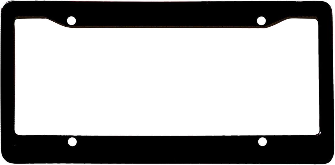 Solid Black Plastic License Plate Frame