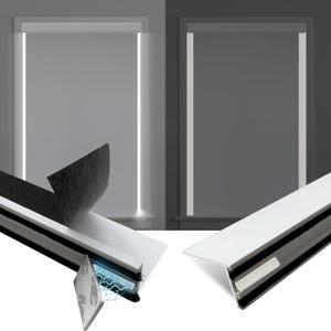 Blackout PVC Magnetic Light Blocking Strips for Window Shades and Blinds - Blocks Light Along The Sides of Blackout Blinds, Cordless, Light Blocking Strips for Bedroom (White, 58", 2Pcs，Removable)