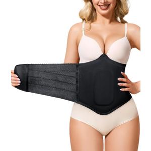 YERKOAD 360 Bbl Lipo Foam Ab Board Post Surgery Abdominal Compression Board Belly Lipo Wrap Recovery Waist Cincher (Black, M)