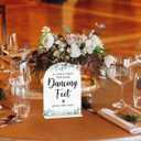Acrylic Wedding Sign A Little Treat for Your Dancing Feet Signs for Ceremony Modern Calligraphy Arch Acrylic Table Top Signs for Wedding Reception and Event Party Table Decor (White Eucalyptus Leaves)