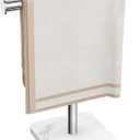 RUACQ Hand Towel Holder, T-Shape Free Standing Hand Towel Holder Stand with Marble Base, 304 Stainless Steel Hand Towel Stand for Bathroom Kitchen Vanity Countertop(Chrome)