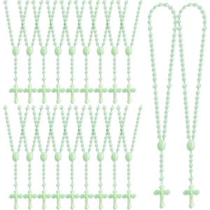 ZYFLSQ 72 Pcs Plastic Rosaries in Bulk, 17 Inch Glow in The Dark Rosary Beads Bulk Rosaries Catholic, First Communion Gifts Catholic Gifts