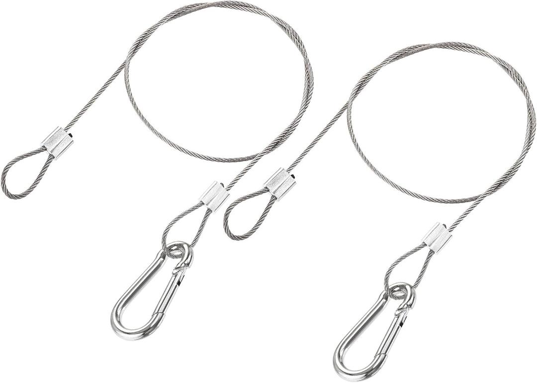 uxcell Picture Hanging Wire Kit, 2Set 0.5M Loop and Hook Hanging Wire for Home Picture Art Gallery Picture Display Kit, Load 66 Lbs