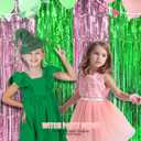 4 x Witch Party Decorations 2-Pack - Pink & Green Foil Fringe Backdrop Curtains + Photo Booth Props Kit for Halloween Birthday, Themed Streamers Backdrop Supplies (6.6 x 6.6 ft)