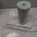 27 OZ Bling Diamond Tumbler, Glitter Tumbler with Straw and Lid, Sparkly Stainless Steel Thermal Drinking Water Cup, Rhinestone Water Bottle with 1 Pcs Brush & 4 Pcs Straw Brushes for Women