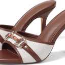 AOSPHIRAYLIAN High Heels Mules for Women Open Toe Slip on Stiletto Heels for Women Round Toe Heeled Mule Sandals Comfortable Peep Toe Sandals Women Wedding Party Summer Dress Shoes, Size 8.5