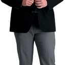 Haggar Men's Active Series Solid Gab Tailored Fit Blazer Suit, Black, 40S