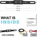 Car Backup Camera HD Night Vision Rear View Camera License Plate Camera with 9 LED Lights, Font & Rear Camera, Wide View Angle, IP69K Waterproof Reverse Camera for Cars,SUV,Trucks,RV, Pickup