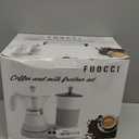 Electric Moka Pot & Milk Frother  3-Cup (150 ml) Modern Espresso Maker with Built-in Steamer for Coffee, Cappuccino, Latte, Mocha & Cuban | Cafetera Elctrica Modernas, White