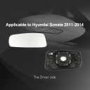 Driver Side Mirror Replacement for Hyundai Sonata 2011 2012 2013 2014 - Left Side Mirror Glass, Rear View Mirrors Glass with Power Heated for Hyundai Sonata 2011-2014