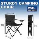 2 Pack Lightweight Camping Chairs for Adults & Teens, 250LBS Capacity Foldable Portable Chairs with Carry Bag, Compact Design for Camping, Beach, Picnics, and Outdoor Events (Medium)