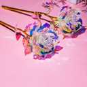 20PCS Artificial Colorful Flowers Galaxy Rose Crystal Flower Glass Rose Gifts for Wedding, Mother' s Day Memorable Days, Color A