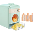 Davivy Electric Cheese Grater,Automatic Rotary Cheese Grater with Container, Salad Maker with 3 Interchangeable Stainless Steel Blades,Built-in Storage Drawer,Large Chute,Quiet Motor,Celadon Green