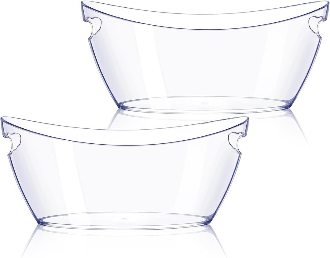 Ice Bucket 2 PCS, Thickened Ice Buckets for Parties, Mimosa Bar Supplies Beverage Tub for Champagne Beer Sparkling Wine Cocktails5.5L) 16.5 * 7.3 * 6.8inch