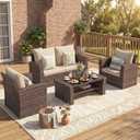 Wisteria Lane Patio Furniture Set, Wicker Outdoor Furniture for All Weather