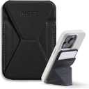 MOFT Magnetic Wallet Stand Compatible with iPhone 16/15/14/13/12 Series, Angle Adjustment & Magsafe Compatible MOVAS Phone Stand,Jet Black