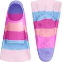 Gintenco Swim Fins, Kids Swim Training Fins for Lap Swimming, Travel Size Flippers with Mesh Bag, Silicone Swimming Fins for Kids Teens Adults Women Men (XXS(Jr 11-12.5), CH08)
