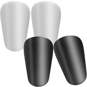 Soccer Extra Mini Shin Guards for Toddler Kids Youth and Adults - Ultra Miniature Shin Guards Soccer - Extra Small Shin Pads So Light and Comfortable (Black+White)