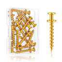 15 Pcs 100lb Picture Hangers Double Headed Screws Picture Hanging Kit Hooks Self Tapping Wall Hangers Screw for Keyholes D-Rings Sawtooth Drywall Wooden Wall Picture Hanging Nails, Gold
