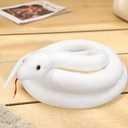Clobeau 78 Inch White Snake Plush, Realistic Snake Stuffed Animal, Lifelike White Snakes Toy for Kids, Soft Stuffed Snakes Plush for Halloween Christmas Birthday Present Party Prank Prop