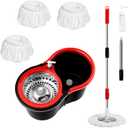 Mop and Bucket with Wringer Set 360 3psc Microfiber Spin Mop with Bucket and Dual Mop Heads Self Wringing Spinning Mop (20QT) (1)