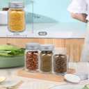 30 Pack 4oz Glass Mason Spice Jars Bottles, Empty Round Containers with Silver Airtight Metal Caps and Pour/Sift Shaker Lid