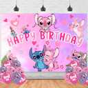 Pink Angel Birthday Party Supplies Backdrop, 5x3 Cute Pink Angel Happy Birthday Background, Photography Angel Party Decorations, Banner Photo Booth Props