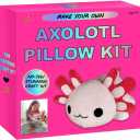 Make Your Own Axolotl Plush Pillow Kit Arts and Crafts for Kids (No Sew), DIY Axolotl Stuffed Toys for Girls & Boys Ages 3 4 5 6 7 8 9 10 + Years Old, Animal Activity, Squishy Plushy, Girls Presents
