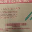 PLASTICPRO 1000 piece Cutlery Combo set of Green Plastic Forks, Spoons, and Knives Disposable Colored Cutlery Bulk Pack Variety Pack for Party Home Office