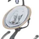 Maxi-Cosi Cassia Smart Baby Swing for Infants, Portable Foldable Swing with Music, 360 Rotation, 5 Speeds, 12 Melodies, EcoCare Fabric, Auto Motion Sensor, 2 Reclines, Classic Slate