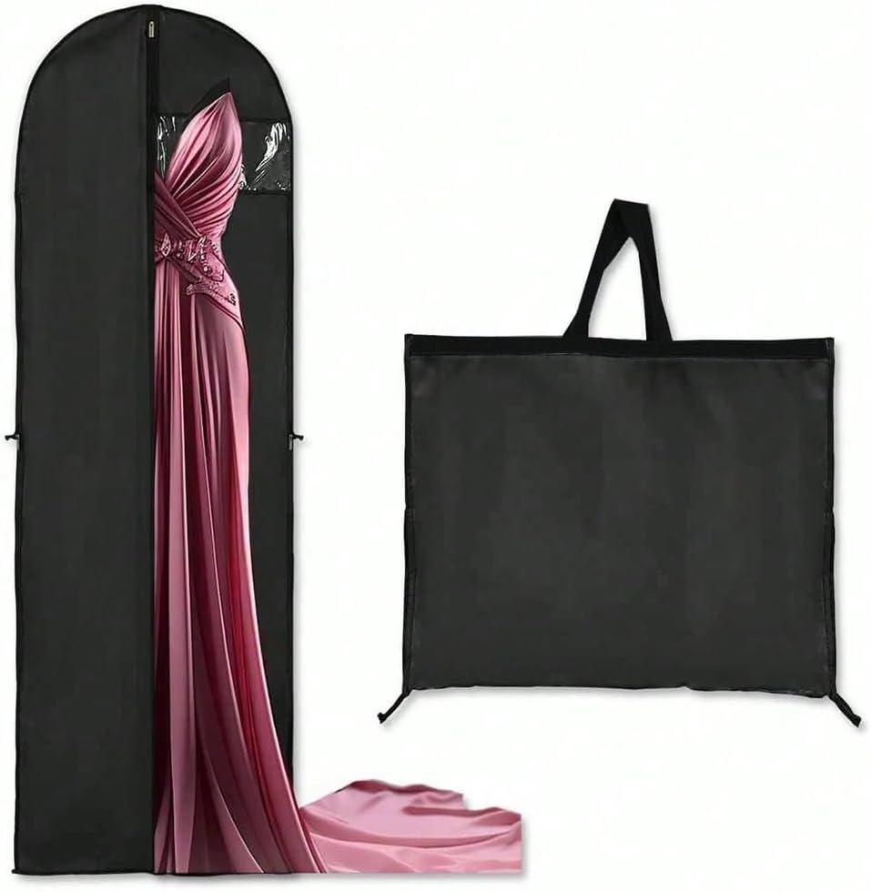 Garment Bags Covers,Hanging Clothes Bag, Suit Cover Bags with Clear Window for Hanging Closet Clothes Storage and Travel (Black, 60x180 cm)