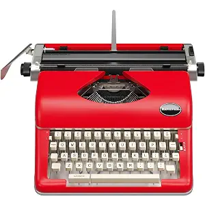 Maplefield Vintage Manual Typewriter Machine - Red Typewriter for Writers & Authors - Antique Desk Decor & Office Accessory - Compact Design & Easy Setup