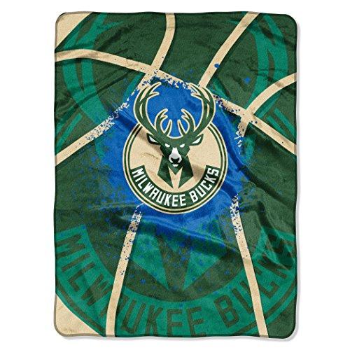 Northwest NBA Milwaukee Bucks Unisex-Adult Raschel Throw Blanket, 60" x 80", Shadow Play