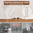 Reinforced 48" Extra Tall Baby Gate with Support Rods, 4 Ft Tall Retractable Gate for Dogs 55" Wide Pet Gates for Doorways Mesh Cat Gate - Prevent Baby/Pet from Jumping Over, White