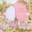 White Pink Arch Backdrop Cover Set of 2-7.2ft 6ft Dual Color Wedding Arch Cover-Wrinkle Free Stretchy Spandex Fitted Chiara Arch Stand Cover for Birthday Party Baby Shower Photo Photography