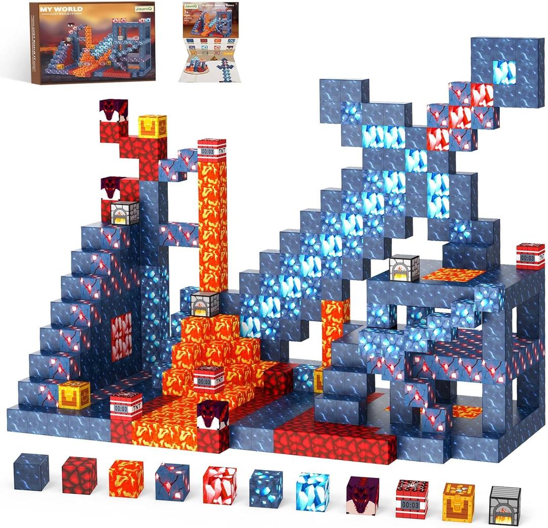 Magnetic Blocks Building Toys Gifts Construction Toys for 3 4 5 6 7 8 Year Old Boys & Girls, STEM Montessori Sensory Creative Kids Toys