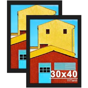 YiTanli 30x40 Picture Frame 2 Pack, Display 30x40 Poster Frame, Movie Posters & Art Prints, Black 30 x 40 Frame Horizontal or Vertical Wall Mounting