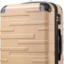 Coolife Hardside Checked Luggage with TSA Lock, Spinner Wheels, Telescopic Handle, Lightweight Suitcase (Champagne, M(24in))