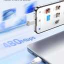 3 x StayCable 5FT USB A to USB C Cable with Built-in Magnetic Holder for Nightstand, Desk and Car, 3A Fast Charging Anti-Fall Cord with 2 Adhesive Metal Plates, Braid Type-C Data Cable for iPhone 17 (White)