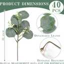 40 Pcs Faux Eucalyptus Leaves Stems Bulk Silver Dollar White Seed Artificial Greenery Stems Fake Sprays Branches for Wedding Table Centerpiece Bouquet Garland Floral Arrangement Home Decor