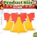 Jetec 24 Pcs Bell Christmas Sticky Notes Bell Self-Stick Notepads Reminder Memo Pads Message Tabs for Xmas Party Decor Stationery Gift Annotating Books Office Study Supplies, 30 Sheets/pad
