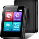 MP3 Music Player 32GB with Bluetooth, Portable Mini Music Player with 1.8 inch Screen, Speakers, FM Radio, Recorder, Up to 512GB, Black