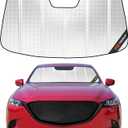 Pigenius Windshield Sun Shade for Mazda CX9 2016-2023 with Sensor. Reflective Aluminum Film Front Window Sunshade - BLAZBLOCK