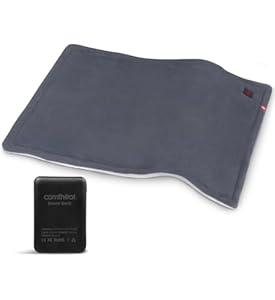 Portable Heating Pad with 5000mAh Battery, 1.7LB Weighted Heat Pad Rechargeable for 1-3H Warmth Outdoor Travel, 3 Heat Settings, 12" x 16", Grey