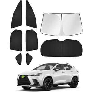 Canvcle Sunshades for Lexus NX 2022-2025 2026 Accessories Windshield Sun Shade Side Rear Window Shade Cover Sun Visor Shield Privacy Protection Keep Vehicle Cool Black 8PCS