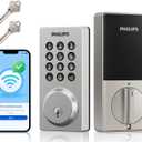 Philips WiFi Smart Keypad Deadbolt Lock, App Remote Control, No Hub Required, Support Alexa & Google Assistant, Keyless Entry Door Lock with Auto Lock, Digital Smart Locks for Front Door, Satin Nickel