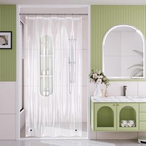 AmazerBath Shower Curtain Liner, 48x72 Clear Shower Curtain Liner, Waterproof Plastic Shower Liner, Cute Lightweight PEVA Shower Curtain for Bathroom with 2 Magnets and 8 Rustproof Metal Grommets