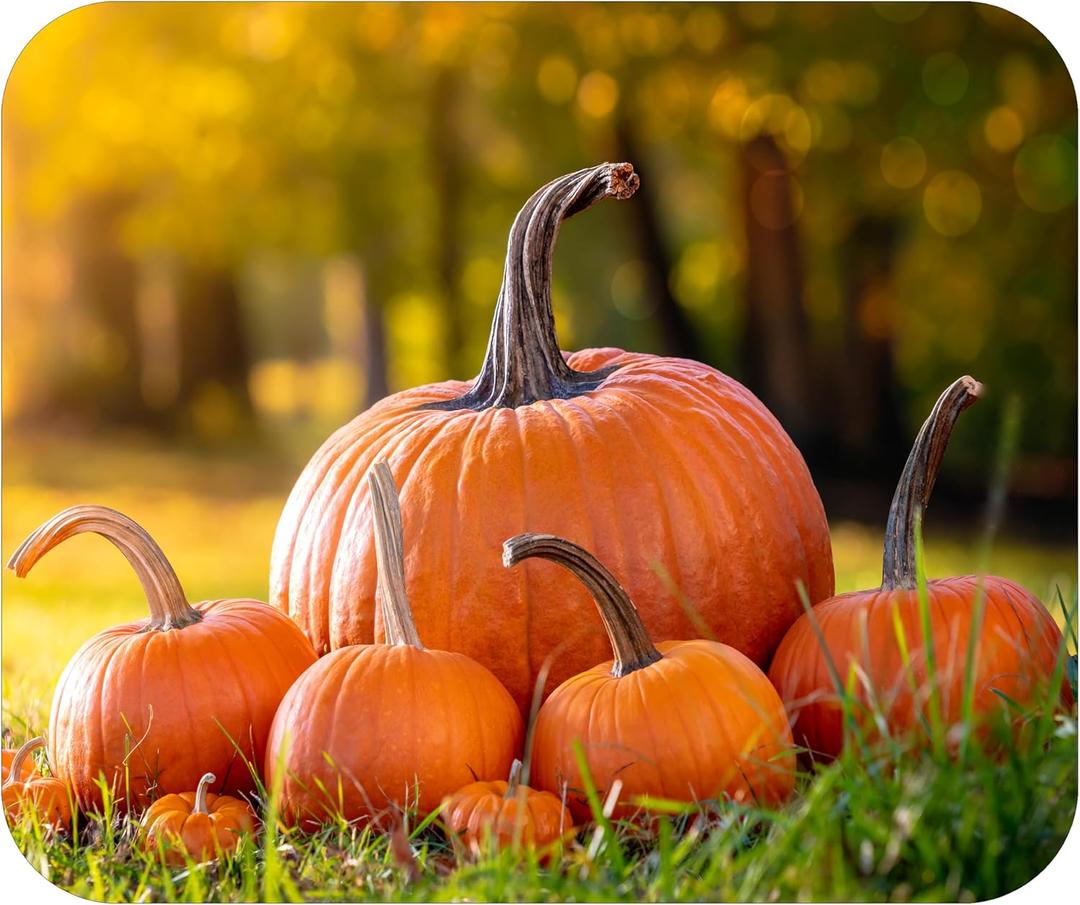 2 x Fall Season Mouse Pad Mat Mousepad for Desk Computer Laptop PC Gaming Home or Office Gift (Pumpkins MP85)