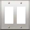 ENERLITES Decorator Switch or Receptacle Outlet Metal Wall Plate, Stainless Steel 201, Corrosion Resistant, Size 2-Gang 4.50" x 4.57", 7732-PC, Polished Chrome, Silver